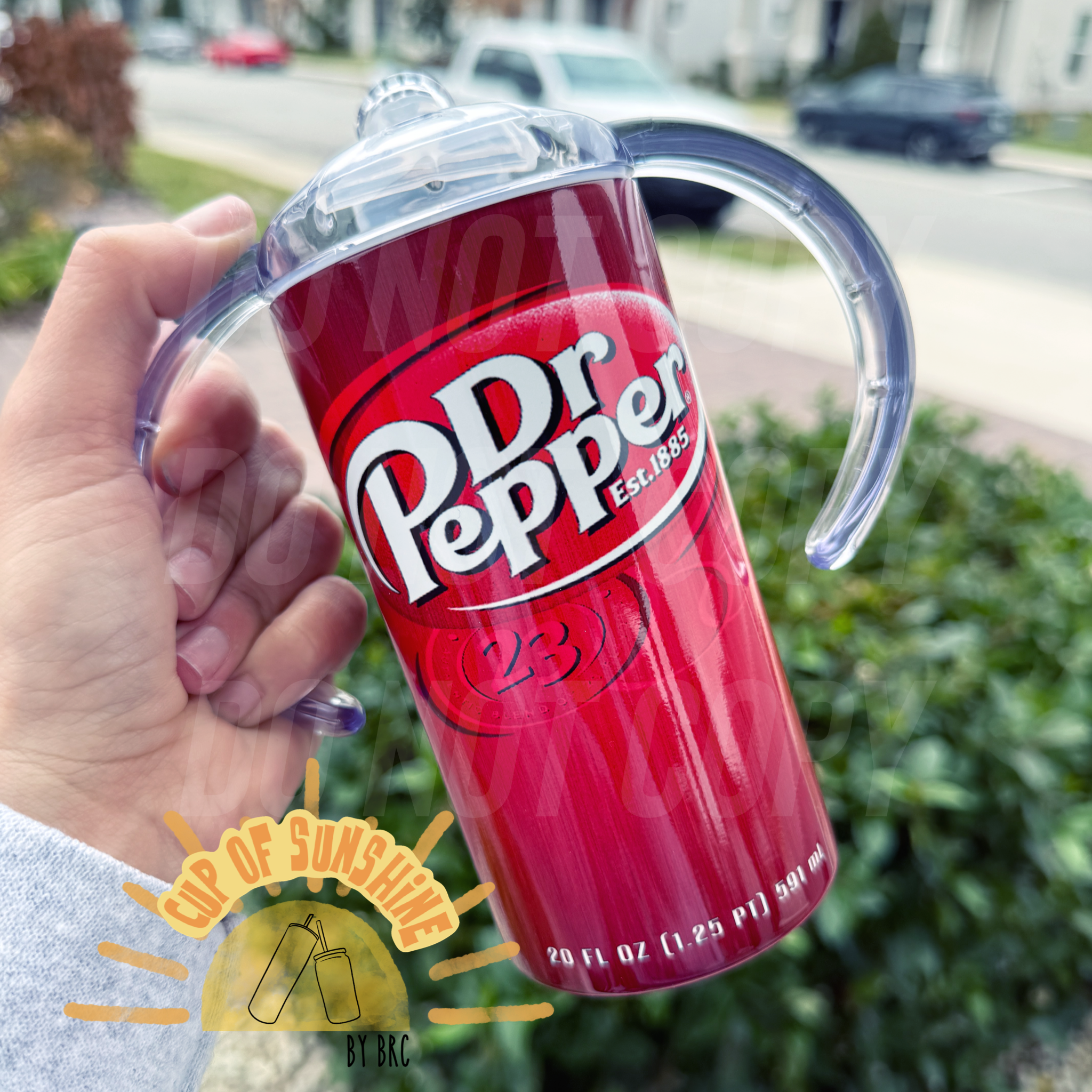 Dr Pepper Inspired Toddler Sippy Cup – Dual Lids